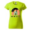 Dámské tričko s potiskem Rainbow cat (Barva trička - ženy (NOVÉ) Apple green, Velikost - všechny NOVÉ 2XL)