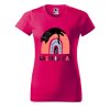 Dámské tričko s potiskem Rainbow cat (Barva trička - ženy (NOVÉ) Apple green, Velikost - všechny NOVÉ 2XL)