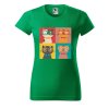 Dámské tričko s potiskem Čtyři kočky (Barva trička - ženy (NOVÉ) Apple green, Velikost - všechny NOVÉ 2XL)