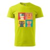 Pánské tričko s potiskem Čtyři kočky (Barva trička (muži) NOVÉ Apple green, Velikost - všechny NOVÉ 2XL)