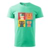 Pánské tričko s potiskem Čtyři kočky (Barva trička (muži) NOVÉ Apple green, Velikost - všechny NOVÉ 2XL)