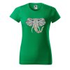 Dámské tričko s potiskem Hlava slona (Barva trička - ženy (NOVÉ) Apple green, Velikost - všechny NOVÉ 2XL)