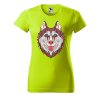 Dámské tričko s potiskem Hlava vlka (Barva trička - ženy (NOVÉ) Apple green, Velikost - všechny NOVÉ 2XL)