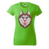Dámské tričko s potiskem Hlava vlka (Barva trička - ženy (NOVÉ) Apple green, Velikost - všechny NOVÉ 2XL)
