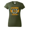 Dámské tričko s potiskem Legenda pírka (Barva trička - ženy (NOVÉ) Apple green, Velikost - všechny NOVÉ 2XL)
