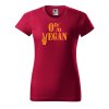 Dámské tričko s potiskem 0% vegan (Barva trička - ženy (NOVÉ) Apple green, Velikost - všechny NOVÉ 2XL)