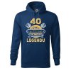 Pánská mikina s potiskem 40 let legenda (Barva mikiny malfini pánské Bílá, Velikost - muž NOVÉ 2XL)