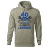 Pánská mikina s potiskem 40 let legenda (Barva mikiny malfini pánské Bílá, Velikost - muž NOVÉ 2XL)
