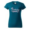 Dámské tričko s potiskem Birthday queen (Barva trička - ženy (NOVÉ) Apple green, Velikost - všechny NOVÉ 2XL)
