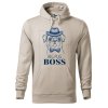 Pánská mikina s potiskem Big pug boss (Barva mikiny malfini pánské Bílá, Velikost - muž NOVÉ 2XL)