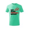 Dětské tričko Eat sleep football (Barva trička (děti) NOVÉ Apple green, Velikost - všechny NOVÉ 110 /4 roky)