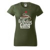 Dámské tričko s potiskem Birthday gang (Barva trička - ženy (NOVÉ) Apple green, Velikost - všechny NOVÉ 2XL)