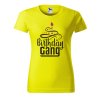 Dámské tričko s potiskem Birthday gang (Barva trička - ženy (NOVÉ) Apple green, Velikost - všechny NOVÉ 2XL)