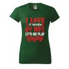 Dámské tričko s potiskem I love rugby (Barva trička - ženy (NOVÉ) Apple green, Velikost - všechny NOVÉ 2XL)