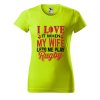 Dámské tričko s potiskem I love rugby (Barva trička - ženy (NOVÉ) Apple green, Velikost - všechny NOVÉ 2XL)
