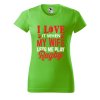 Dámské tričko s potiskem I love rugby (Barva trička - ženy (NOVÉ) Apple green, Velikost - všechny NOVÉ 2XL)