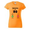 Dámské narozeninové tričko s potiskem 50 volá (Barva trička - ženy (NOVÉ) Apple green, Velikost - všechny NOVÉ 2XL)