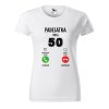Dámské narozeninové tričko s potiskem 50 volá (Barva trička - ženy (NOVÉ) Apple green, Velikost - všechny NOVÉ 2XL)