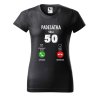 Dámské narozeninové tričko s potiskem 50 volá (Barva trička - ženy (NOVÉ) Apple green, Velikost - všechny NOVÉ 2XL)