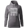 Dámská mikina Babička legenda (Barva dámské mikiny Malfini Cape Bílá, Velikost - žena NOVÉ 2XL)