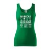 Dámské tílko s potiskem Babička legenda (Velikost 2XL, Ženy vodácká tílka Apple green)