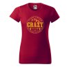 Dámské tričko s potiskem Crazy to camp (Barva trička - ženy (NOVÉ) Apple green, Velikost - všechny NOVÉ 2XL)