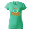 Dámské tričko s potiskem Je čas na pivo (Barva trička - ženy (NOVÉ) Apple green, Velikost - všechny NOVÉ 2XL)