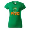 Dámské tričko s potiskem Je čas na pivo (Barva trička - ženy (NOVÉ) Apple green, Velikost - všechny NOVÉ 2XL)