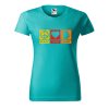 Dámské tričko s potiskem Peace love beer (Barva trička - ženy (NOVÉ) Apple green, Velikost - všechny NOVÉ 2XL)