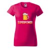 Dámské tričko s potiskem Superpower (Barva trička - ženy (NOVÉ) Apple green, Velikost - všechny NOVÉ 2XL)