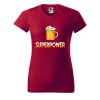 Dámské tričko s potiskem Superpower (Barva trička - ženy (NOVÉ) Apple green, Velikost - všechny NOVÉ 2XL)