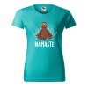Dámské tričko s potiskem Namaste lenochod (Barva trička - ženy (NOVÉ) Apple green, Velikost - všechny NOVÉ 2XL)
