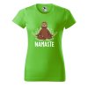 Dámské tričko s potiskem Namaste lenochod (Barva trička - ženy (NOVÉ) Apple green, Velikost - všechny NOVÉ 2XL)