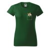 Dámské tričko s potiskem Pejsek v kapse (Barva trička - ženy (NOVÉ) Apple green, Velikost - všechny NOVÉ 2XL)
