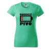 Dámské tričko Dochází pivo baterie (Barva trička - ženy (NOVÉ) Apple green, Velikost - všechny NOVÉ 2XL)