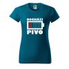 Dámské tričko Dochází pivo baterie (Barva trička - ženy (NOVÉ) Apple green, Velikost - všechny NOVÉ 2XL)