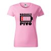Dámské tričko Dochází pivo baterie (Barva trička - ženy (NOVÉ) Apple green, Velikost - všechny NOVÉ 2XL)