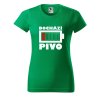 Dámské tričko Dochází pivo baterie (Barva trička - ženy (NOVÉ) Apple green, Velikost - všechny NOVÉ 2XL)