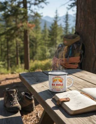 Plecháček „Nejhorší den na skále“ (330 ml) — malý dárek s velkou dávkou horolezeckého humoru. 🧗‍♀️☕ Nostalgický smaltovaný...