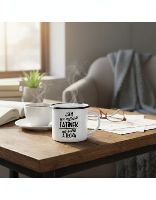 Daruj táťkovi něco, co bude používat s úsměvem: plecháček s potiskem „Nejlepší tatínek na světě“ (330 ml) ☕️🎁 Nostalgický...