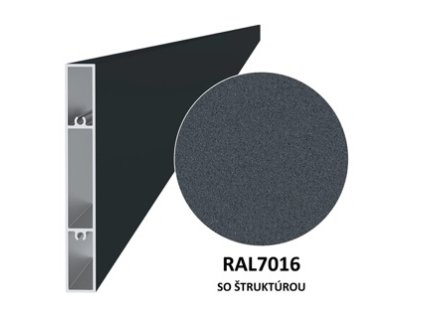Profil 120x16mm, L 6000mm, hrúbka 1,2mm, lak so štruktúrou RAL 7016 Small