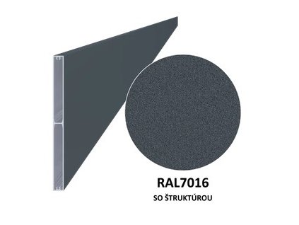 Profil 200 x 16 x 6000 mm, lak so štruktúrou RAL 7016 Small