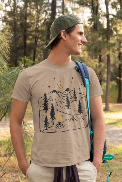 Pánske outdoorové tričko kreslené