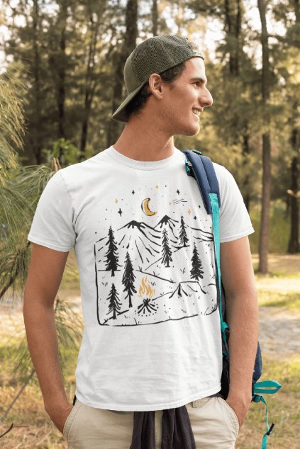 Pánske outdoorové tričko kreslené