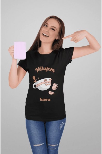 Dámske tričko Milujem kávu - šálky