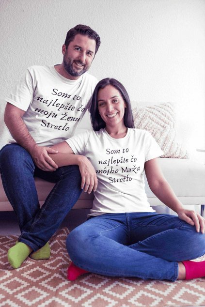 Vtipné tričká pre páry s nápisom biele
