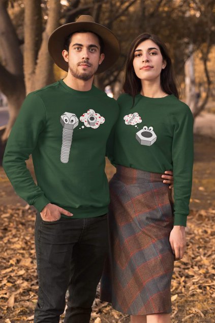Unisex mikiny pre páry Matica a skrutka