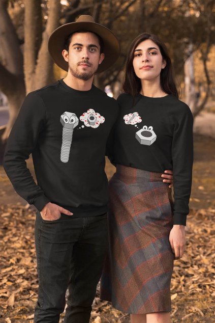 Unisex mikiny pre páry Matica a skrutka