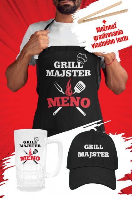 Zástera set - Gril majster s vlastným menom