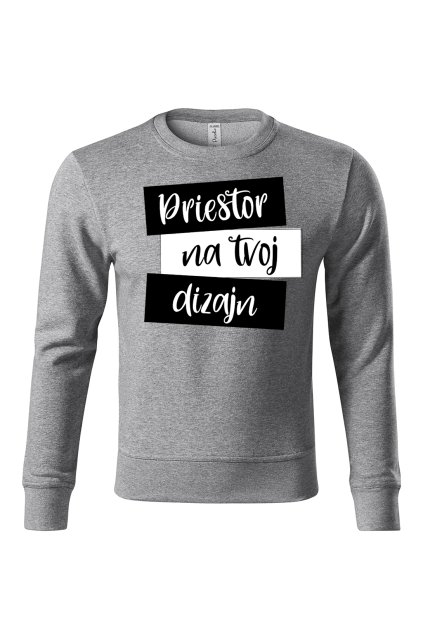 Unisex mikina bez kapucne s vlastnou potlačou